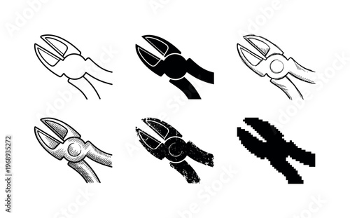 cutting edges, arranged as a clean  Variant 1: clean thin outline, no fill, rounded joins, even stroke.