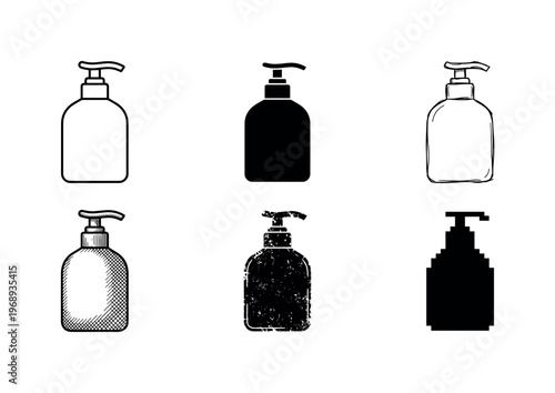 liquid soap dispenser, arranged as a clean  Variant 1: clean thin outline, no fill, rounded joins, even