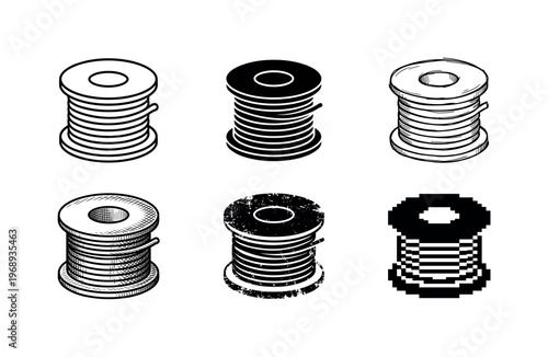 solder roll, arranged as a clean  Variant 1: clean thin outline, no fill, rounded joins, even stroke.