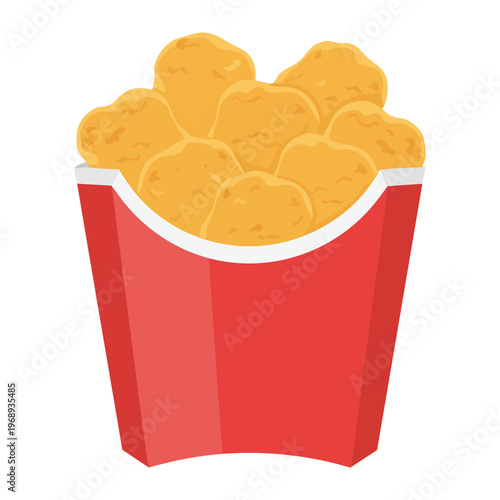 bucket of crispy golden french fries vector illustration flat design