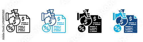 Business Loan Icon Multiple Style Vector Illustration