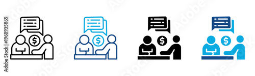 Debt Negotiation Icon Multiple Style Vector Illustration