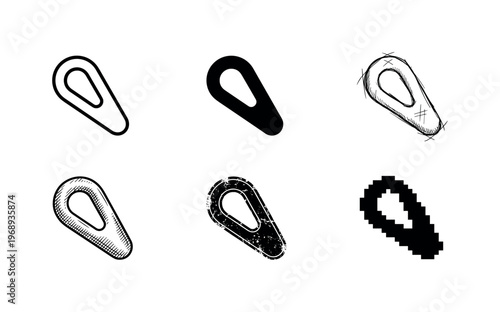 hanging loop, arranged as a clean  Variant 1: clean thin outline, no fill, rounded joins, even stroke.