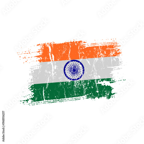 India flag with grunge effect - vector illustration