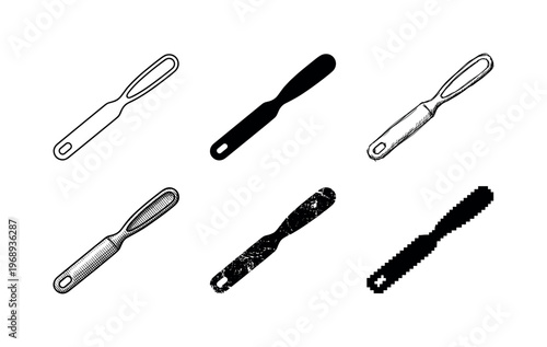 strainer handle, arranged as a clean  Variant 1: clean thin outline, no fill, rounded joins, even stroke.