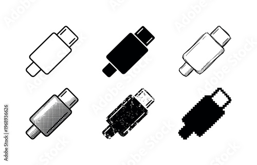 external SSD connector, arranged as a clean  Variant 1: clean thin outline, no fill, rounded joins, even