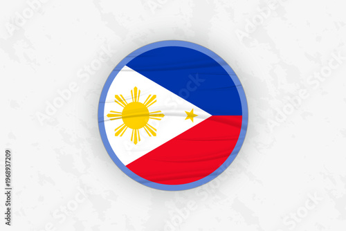 Philippines Flag Circular Sticker Design, National Pride Decal.