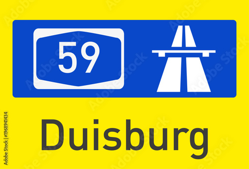 Vektorgrafik, Autobahn BAB 59 in Richtung Duisburg