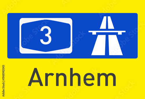 Vektorgrafik, Autobahn BAB 3 in Richtung Arnhem