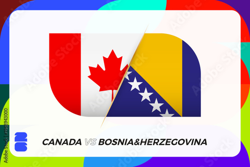 Canada vs Bosnia and Herzegovina International Sports Tournament Icon.