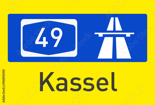 Vektorgrafik, Autobahn BAB 49, Kassel