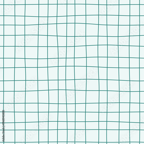 Deep teal strokes flowing across pale aqua forming loose woven gauze grid. Seamless teal green hand drawn crosshatch texture. Organic freehand background for spa stationery and wellness packaging.