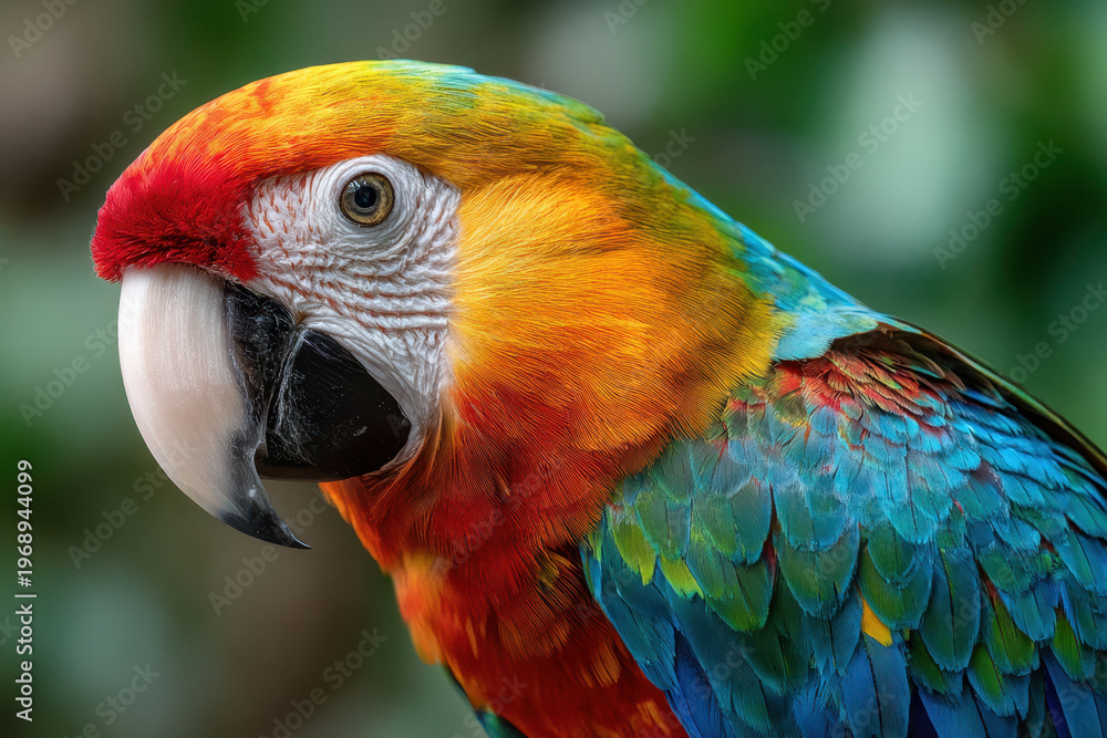 Obraz premium Close Up of Colorful Harlequin Macaw Parrot