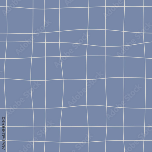 Pale strokes on washed steel forming loose woven gauze grid. Seamless steel blue hand drawn crosshatch texture. Organic freehand pen background perfect for denim textiles and casual packaging.