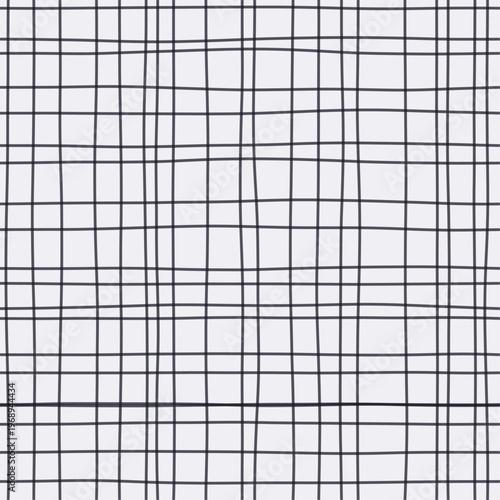 Raw charcoal pen scrawls on white forming loose woven gauze grid pattern. Seamless dark charcoal hand drawn crosshatch texture. Organic freehand background for journal covers and sketch stationery.