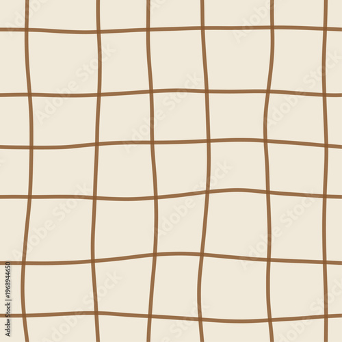 Measured ochre strokes forming loose woven gauze grid. Seamless warm ochre hand drawn crosshatch texture. Organic freehand pen background perfect for technical stationery and survey packaging.