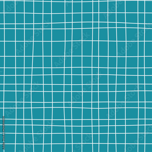 White strokes on vivid teal forming a loose woven gauze grid across the surface. Seamless bright teal hand drawn crosshatch texture. Organic freehand background for bold stationery and teal packaging.