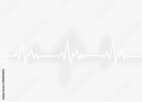Canvastavla white glowing heartbeat pulse waveform and electrocardiogram rhythm vector showi