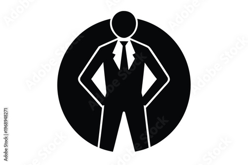 confident person silhouette vector icon