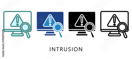 Intrusion Multi Style Icon. Mini Illustration For Modern Concept, Ui, Ux Web And App Development. Related To Cyber Security, Data Protection.