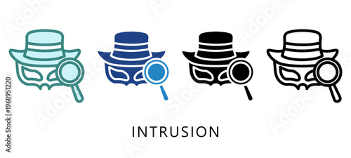 Intrusion Multi Style Icon. Mini Illustration For Modern Concept, Ui, Ux Web And App Development. Related To Cyber Security, Data Protection.