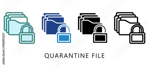 Quarantine File Multi Style Icon. Mini Illustration For Modern Concept, Ui, Ux Web And App Development. Related To Cyber Security, Data Protection.