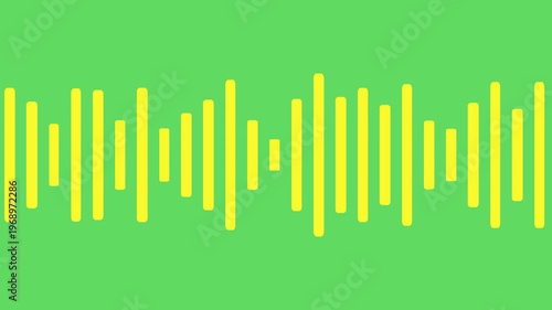 Audio Equalizer Bars Rhythmic Animation on Green Background