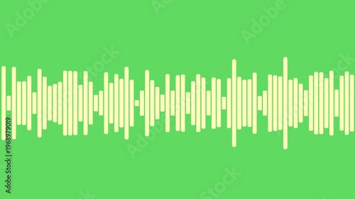 Audio Visualizer Animation Displaying Sound Frequencies on Green Background