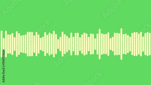 Audio Equalizer Sound Waves Visualizer Animation on a Vibrant Green Background