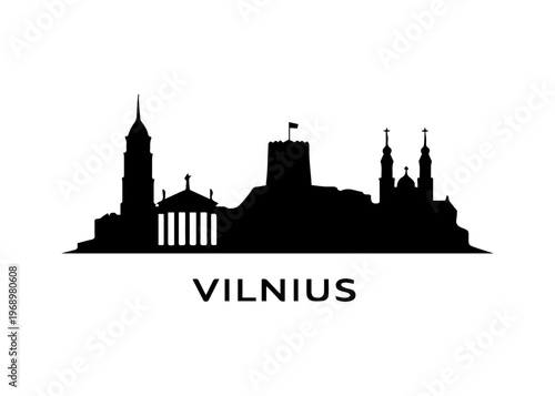 Konstfotografi Vilnius city skyline
Vector city skyline on a white background