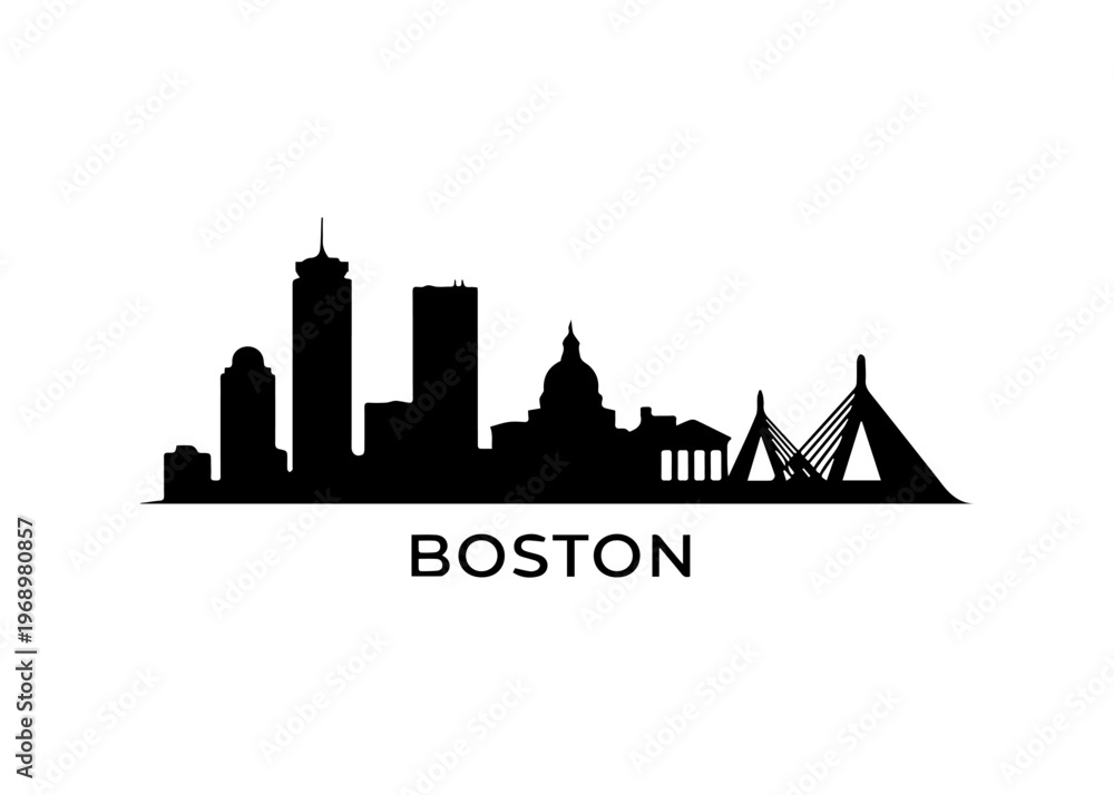 Obraz premium Boston city skyline Vector city skyline on a white background