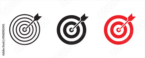 Target with dart illustrating precision accuracy and vector based goal achievement