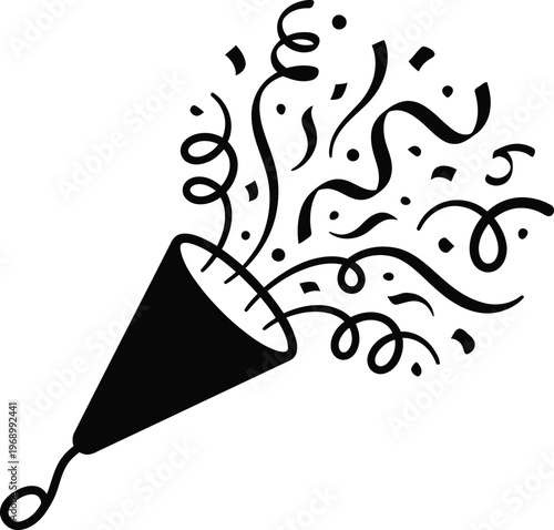 Celebration Party Popper Confetti Festive Event Design