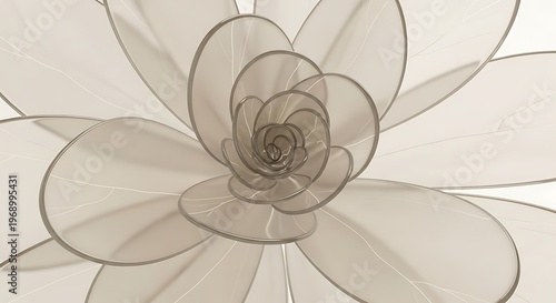 Pale Flower Illustration with Petals.