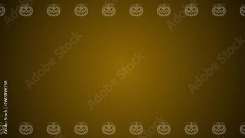 Halloween Pumpkin Lantern Pattern on Dark Orange Gradient Background with copy space