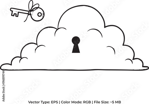 Unlocking Mental Clarity Doodle - Minimalist Self Discovery Illustration