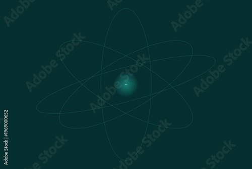 Atomic Structure Illustration with Glowing Core