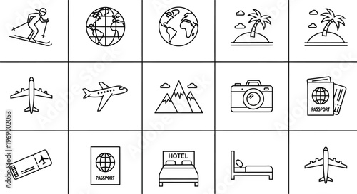 Travel and tourism icons