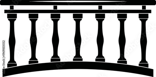 Black silhouette of a decorative railing