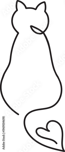 Vector Cat Line Art