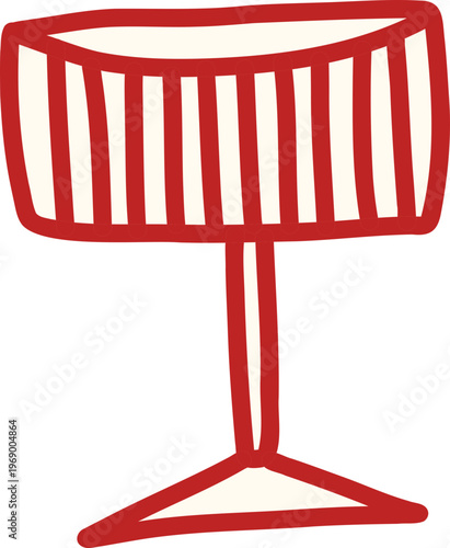 Cute coquette red wine glass, playful Valentine doodle, romantic aesthetic, bold red tones, trendy feminine design, perfect for cards, prints, and decor