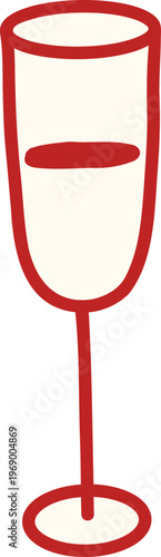 Cute coquette red wine glass, playful Valentine doodle, romantic aesthetic, bold red tones, trendy feminine design, perfect for cards, prints, and decor