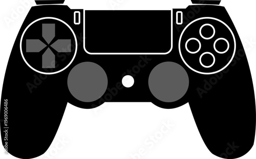 Modern wireless game controller silhouette, professional gaming joystick for console, entertainment and electronic sports hardware