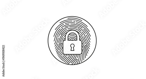 Fingerprint with Secure Lock Icon.