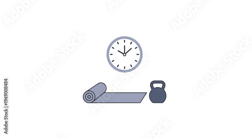 Fitness equipment for home workout routine.