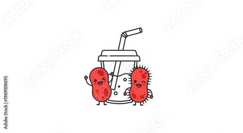 Germs on a drinking cup.