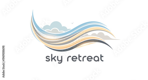 Sky retreat logo with wavy lines.