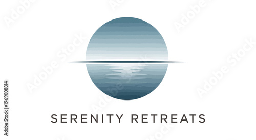 Serenity retreats logo with blue circle.