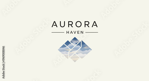 Aurora Haven logo with mountain range.