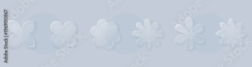 Various Glassmorphism geometric shapes. Vector abstract y2k figures with transparent glass effect, isolated design elements